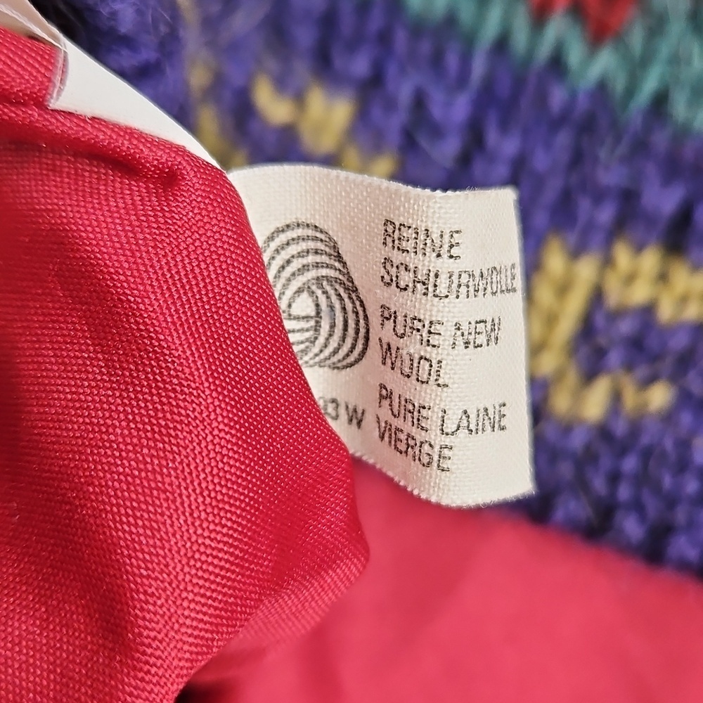 Vintage Folda Patterned Colorful Pure Wool Lined Jacket Sz M Womens - Picture 7 of 9